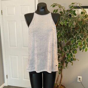 Nike Dri- Fit Workout Racerback Tank Top - Size L - Grey & White
